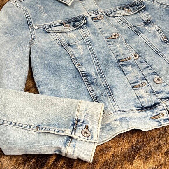 NWT Women's Mavi Samantha Denim Designer Jean Jacket Bleach Vintage - Medium - Picture 4 of 14
